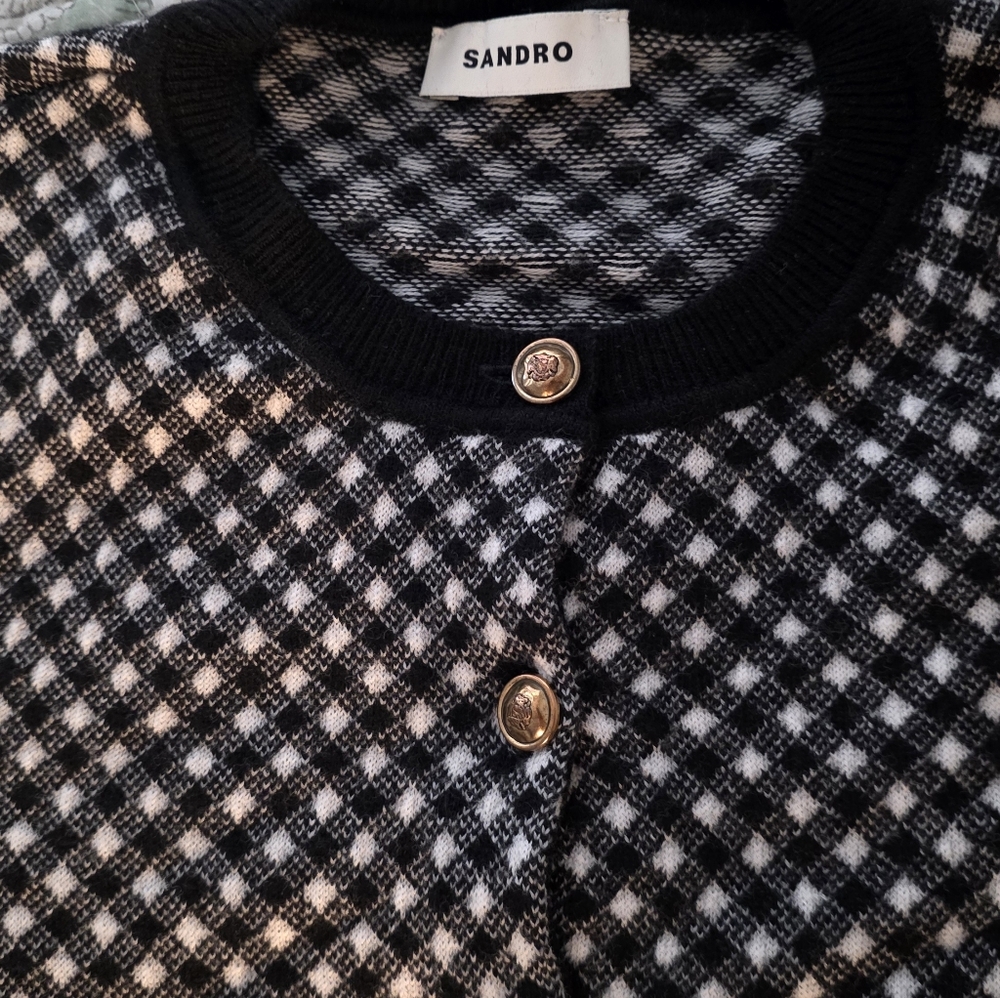 SANDRO wool CARDIGAN - Picture 2 of 3